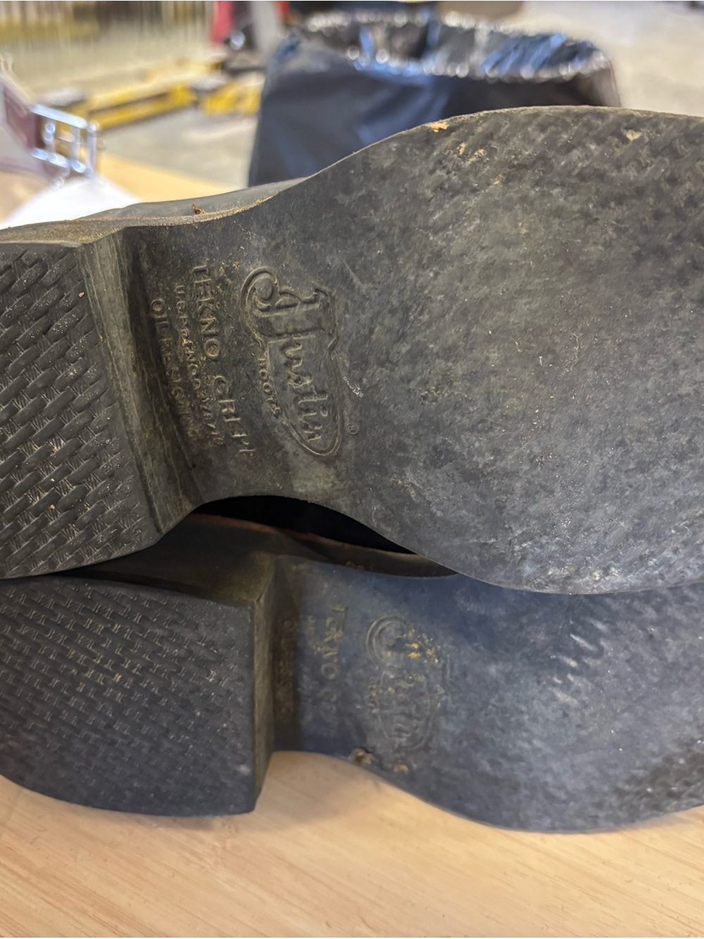 Justin Cowboy Boots Black Leather Western Cowboy Boots with Embossed Shaft - Picture 8 of 8